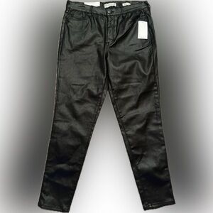 NWT Sz12 Social Standard Sanctuary Black Faux Leather Ankle Skinny Women's Pants